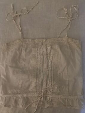 Brandy Melville cream lace-trim cami top